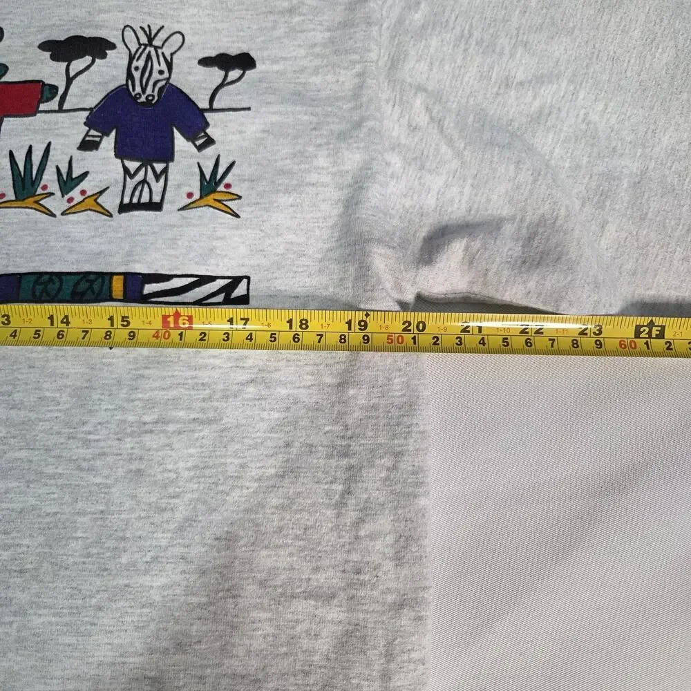 Vintage Small Talk Designs 1992 Unisex‎ Heather Gray Long Sleeve T-Shirt
